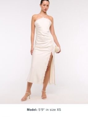 NWT! Abercrombie High Neck Lace Midi Dress Pearl Size M